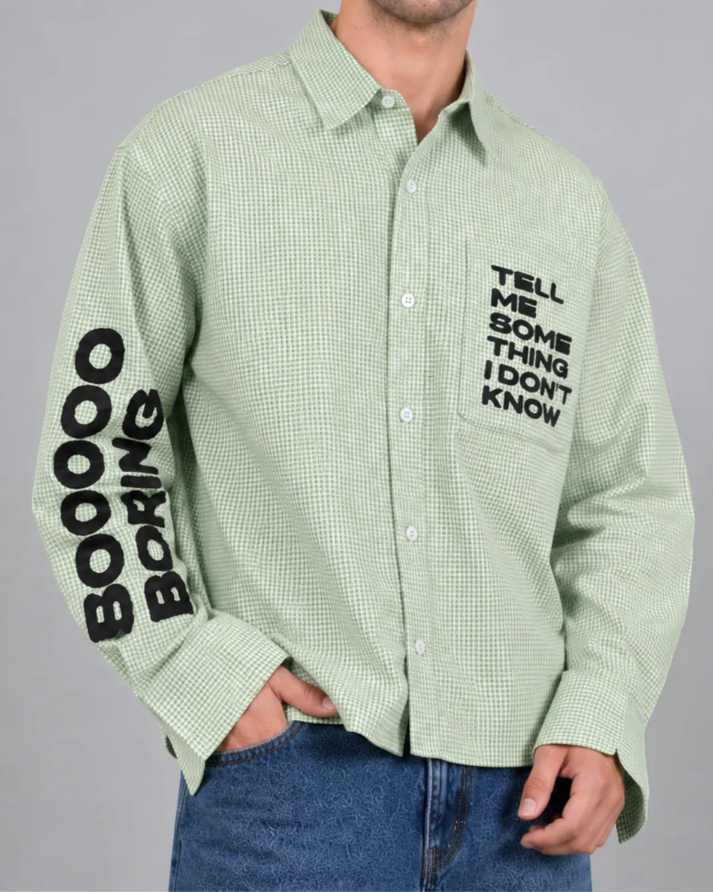 IDK Green Gingham Checks Shirt