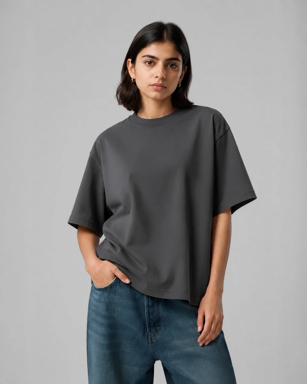 Fundamental Boxy T-shirt - Grey