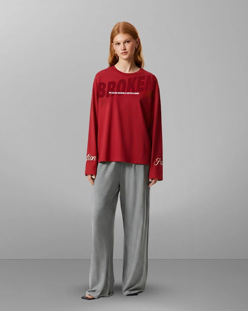 Broken Boxy Long Sleeve - RedTauxxic
