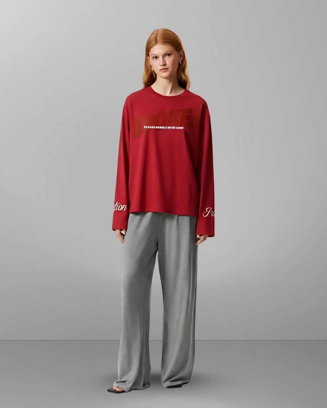 Broken Boxy Long Sleeve - Red