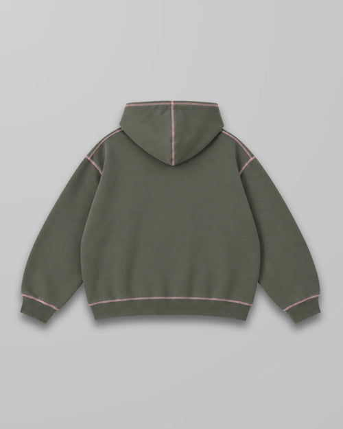 Can Look Contrast Stitch Hoodie