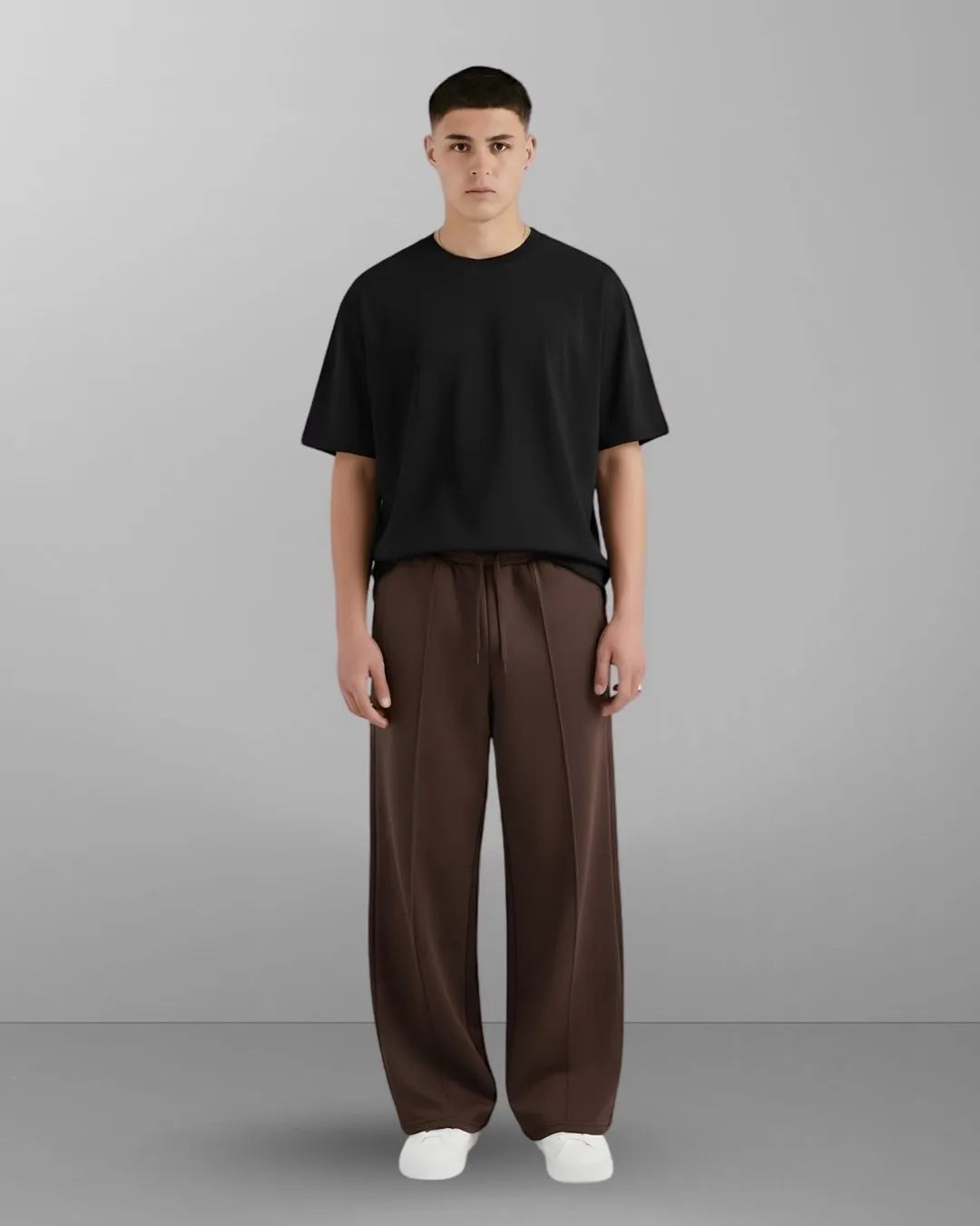 Wide Leg Lounge Pants - Coffee Brown