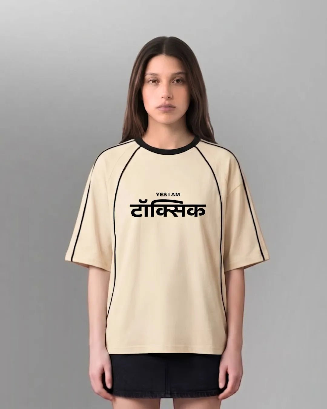 Contrast Piping Raglan Sleeve T-shirtTauxxic