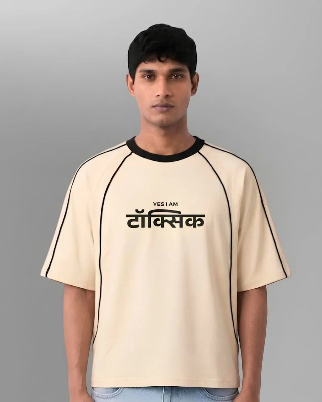 Contrast Piping Raglan Sleeve T-shirtTauxxic