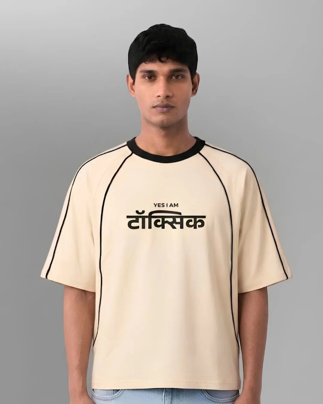 Contrast Piping Raglan Sleeve T-shirtTauxxic