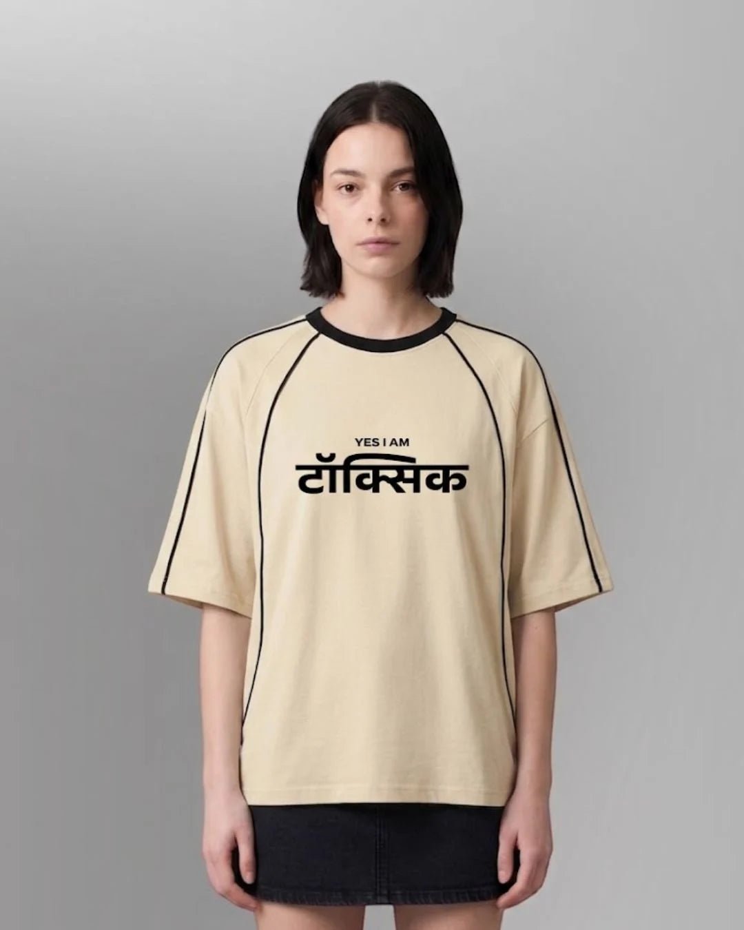 Contrast Piping Raglan Sleeve T-shirtTauxxic