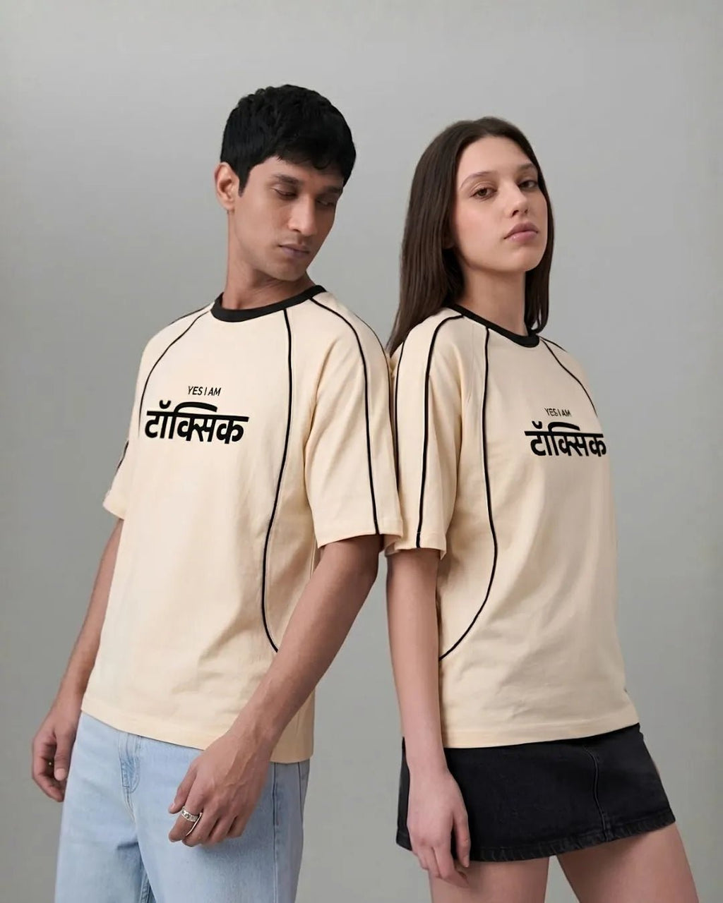 Contrast Piping Raglan Sleeve T-shirtTauxxic