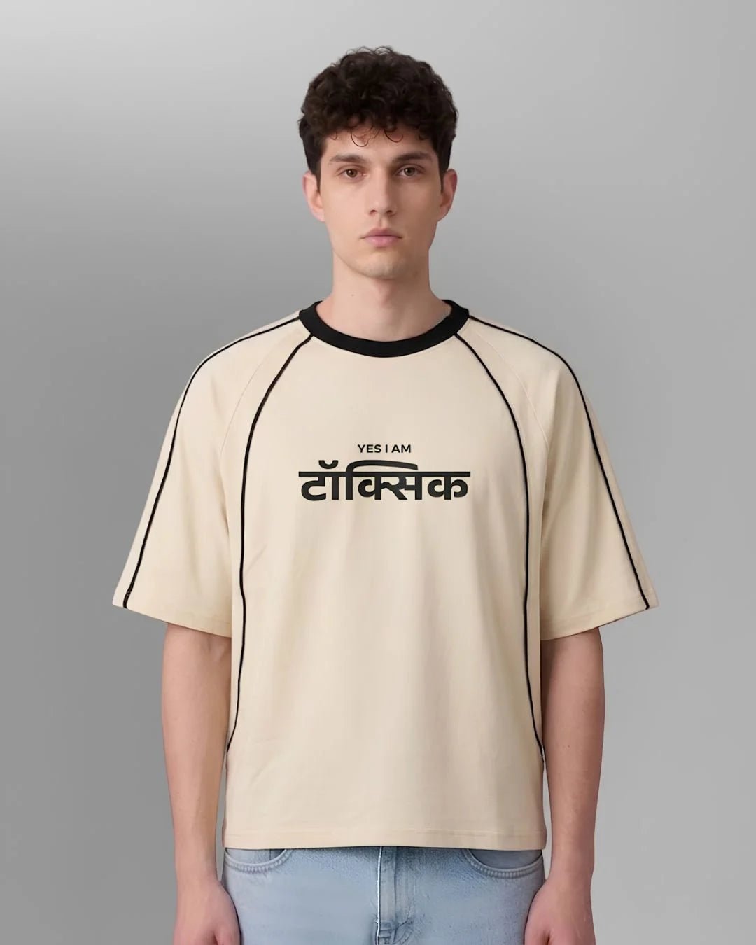 Contrast Piping Raglan Sleeve T-shirtTauxxic
