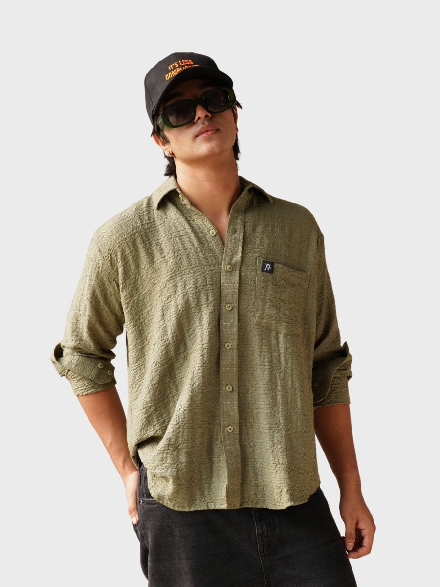 Green Textured ShirtTauxxic