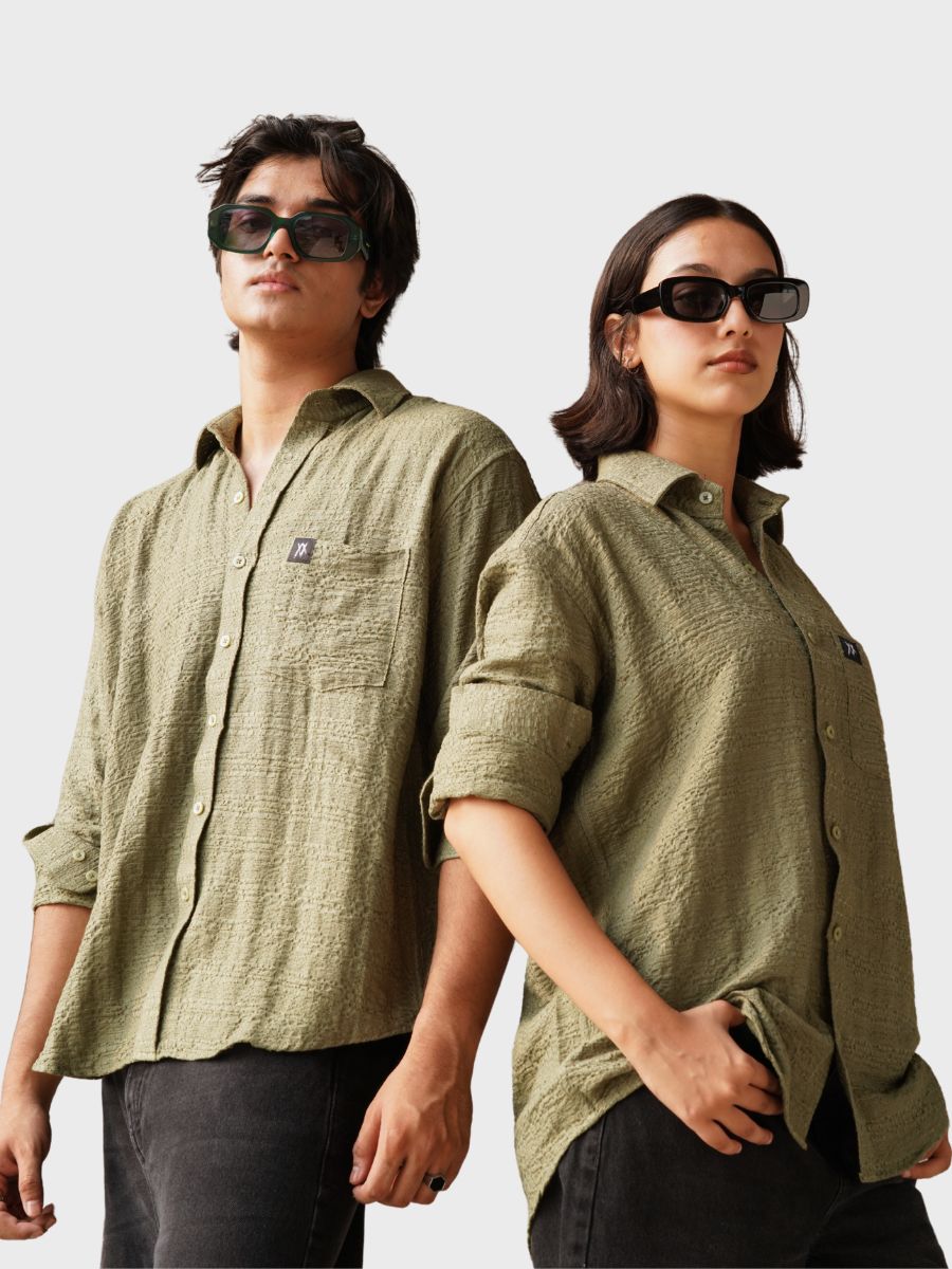 Green Textured ShirtTauxxic