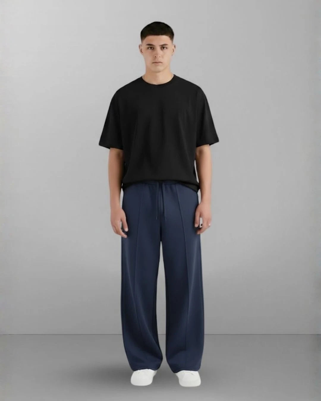 Wide Leg Lounge Pants - Navy Blue