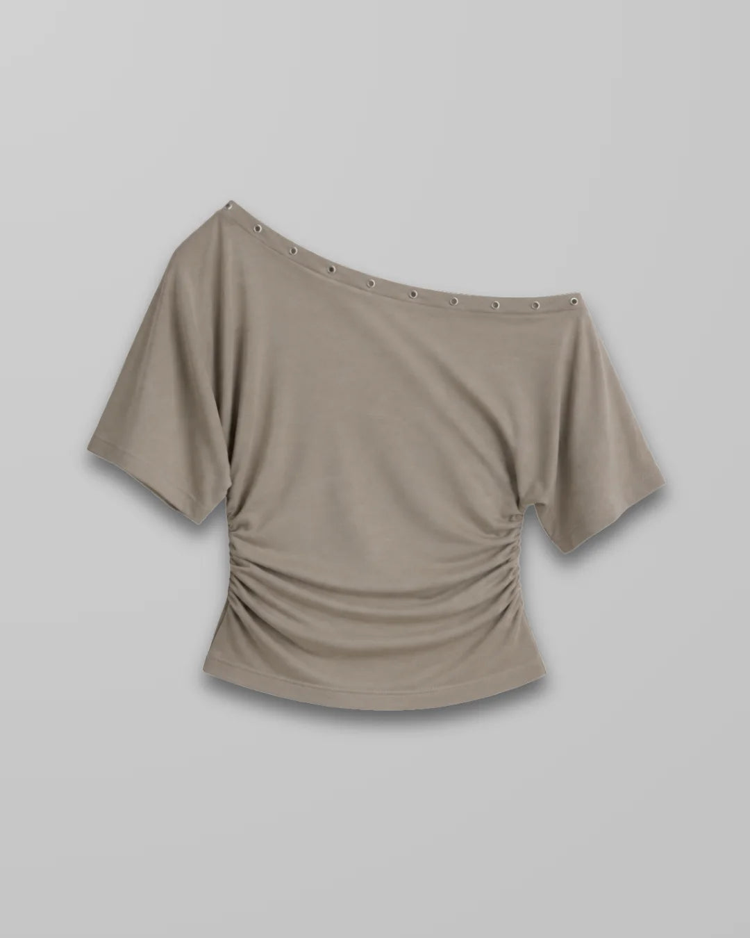 One Shoulder Eyelet Top