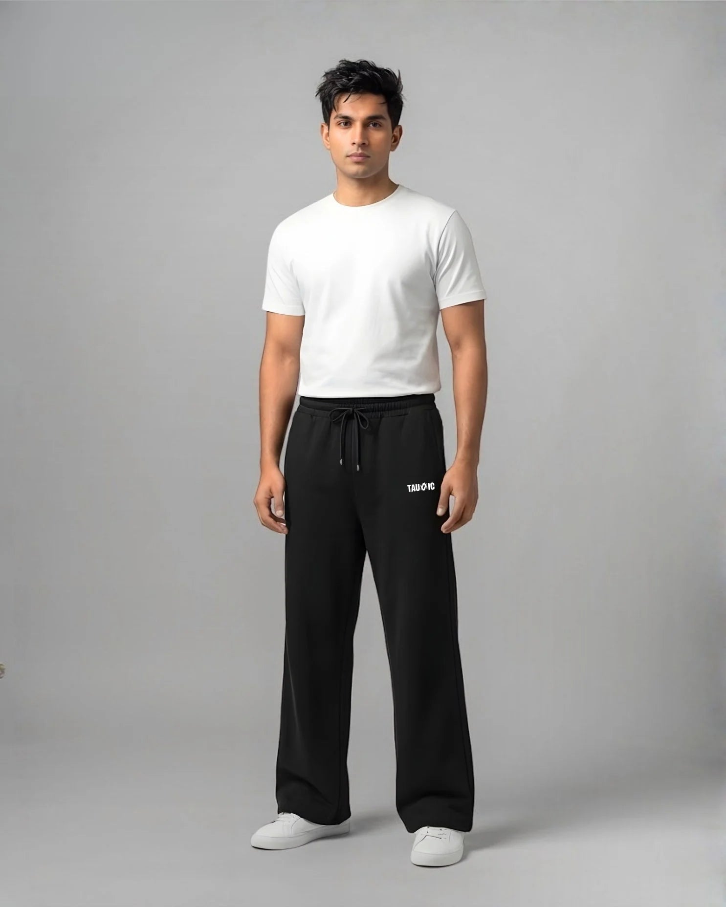 Straight Fit Track Pants - BlackTauxxic