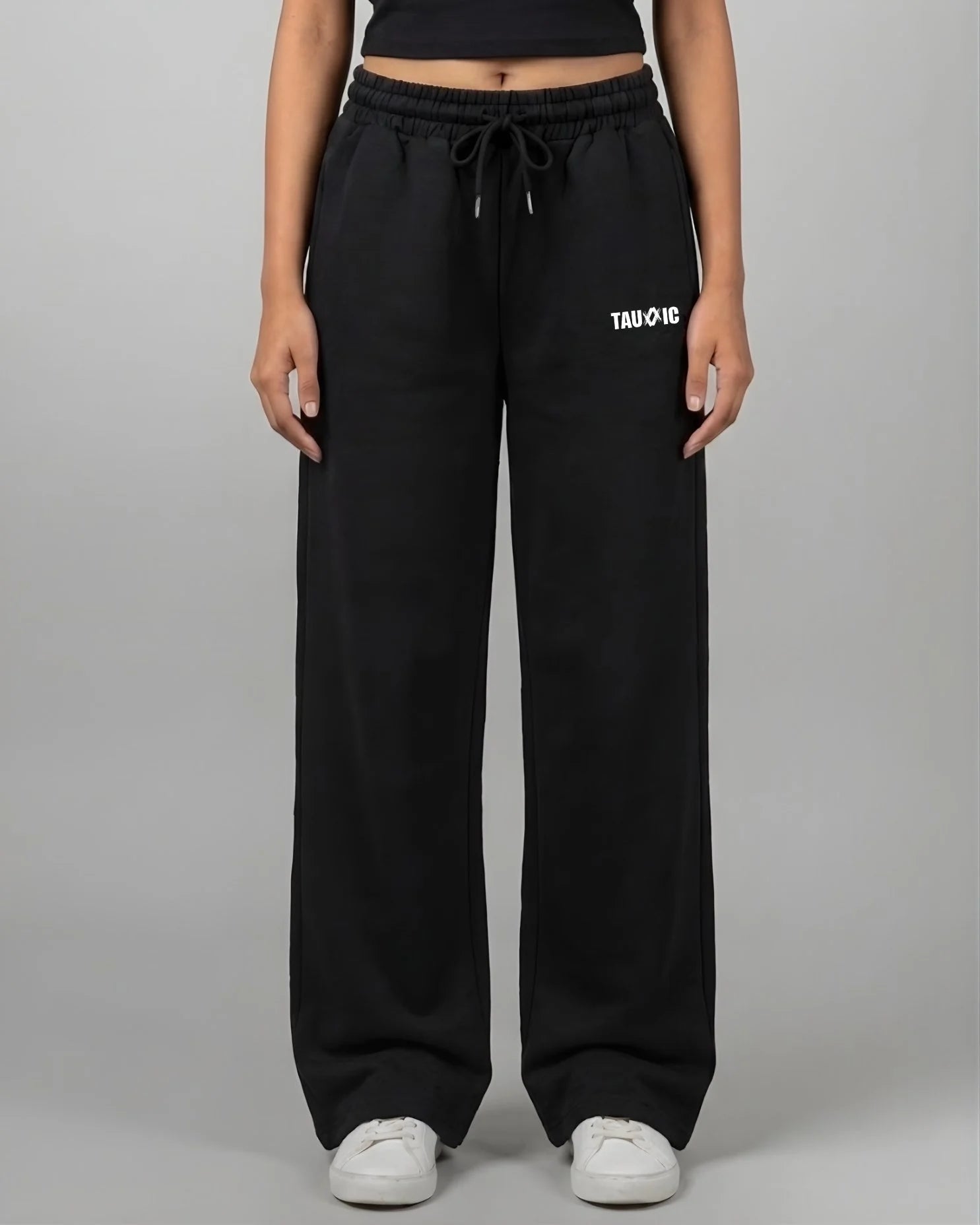 Straight Fit Track Pants - BlackTauxxic