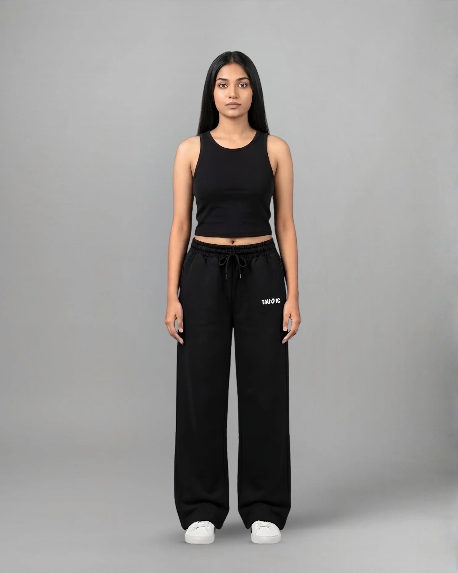 Straight Fit Track Pants - BlackTauxxic