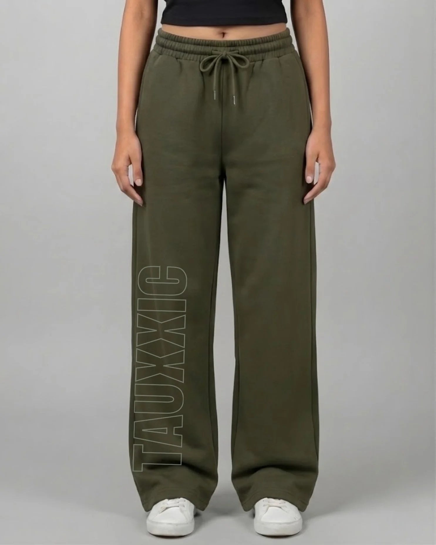 Straight Fit Track Pants - OliveTauxxic