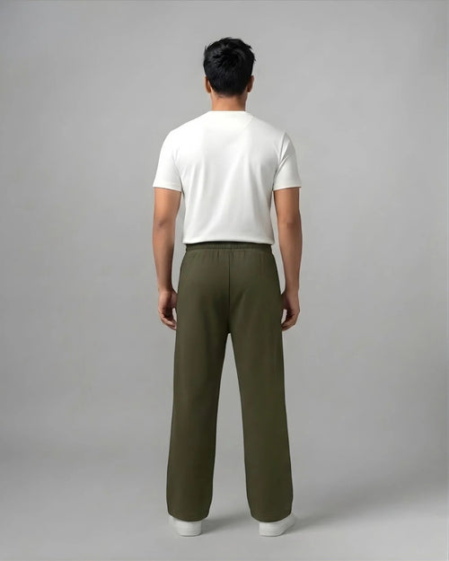 Straight Fit Track Pants - OliveTauxxic
