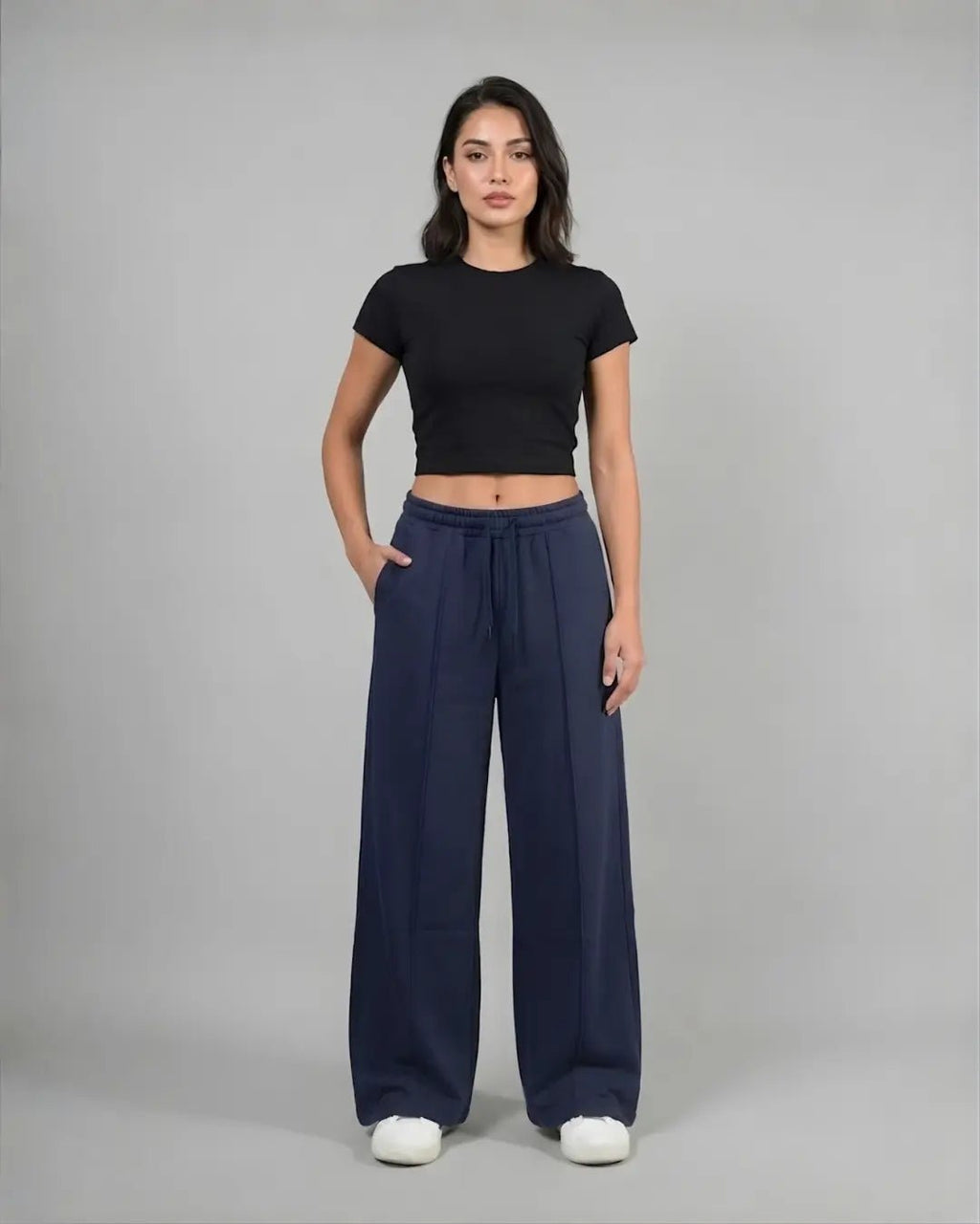 Wide Leg Lounge Pants - Navy BlueTauxxic